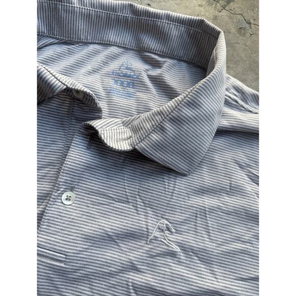 Rhoback Polo Shirt Mens Gray Golf Performance Stretch Striped XXXL 3xl - Picture 2 of 4